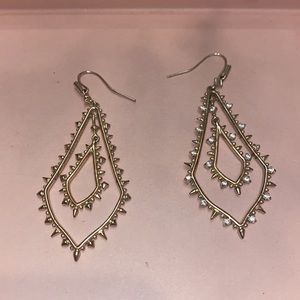 kendra scott gold earrings with diamond accents